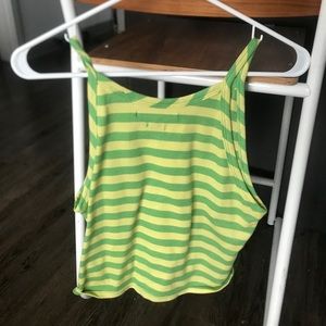 high neck striped tank top